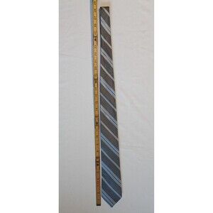 Ryan Seacrest Distinction Men's Gray Imperial Stripe Classic Narrow Silk Necktie